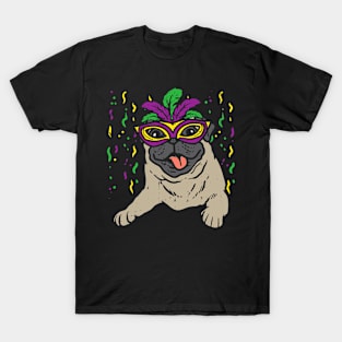 Cute Pug Mardi Gras T-Shirt